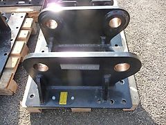 FIAT HITACHI - Adapterplatte FH-150 Festanbau Bolzen-Bolzen 80-80 - gebohrt für MB Meccanica Breganzese BF 70.2 - Bagger: Fiat Hitachi FH 150 - Identmaße: 80-310-445-310-80 - Bagger: 14t-24t