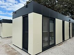 Sun Container Wohncontainer | Bürocontainer | Tiny Haus | Modell Forest Weiß | 300cmx1000cm