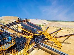 Fabo STATIONARY CRUSHING SCREENG PLANT WITH APRON & WOBBLER FEEDER