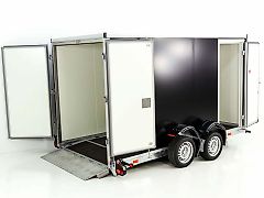 vezeko Koffer-Absenkanhänger 157x343cm Höhe:190cm 2,7t|Tür|schwar